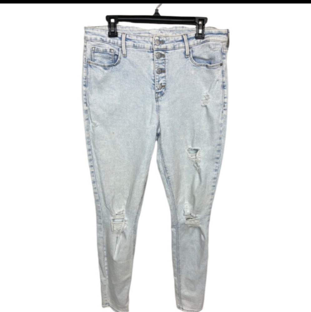 🆕Old Navy | Rockstar Super Skinny High Rise White Washed Acid Wash Jeans 8 Tall